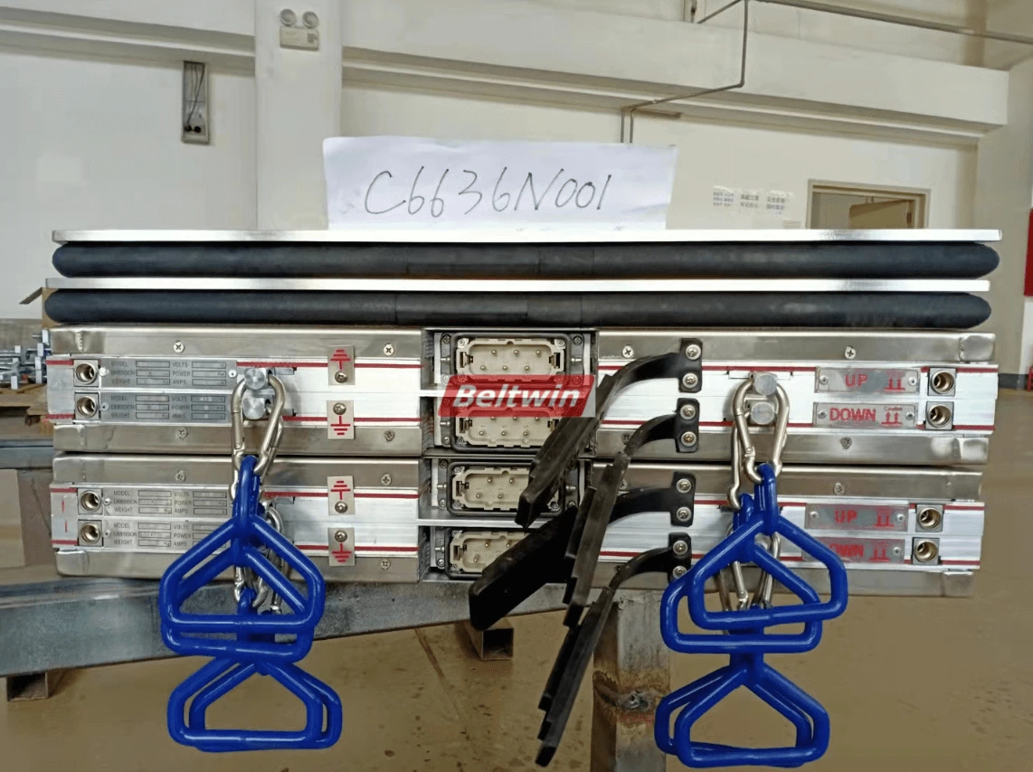 Нагревательная пластина вулканизатора 710 * 1420 мм 22 градуса с мешком давления и пластиной компенсации давления, подходит для секционного вулканизатора Almex, отправляется в Австралию.