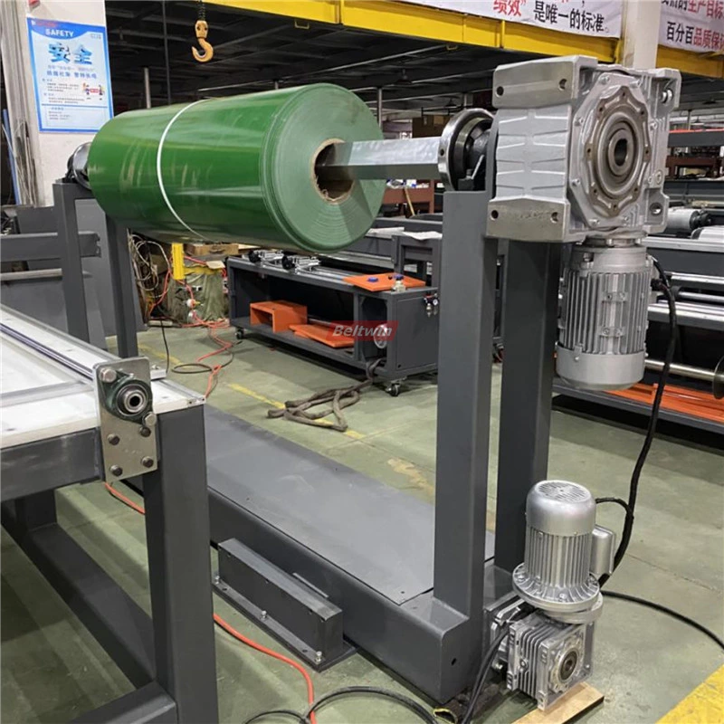 Станок для резки конвейерной ленты с намотчиком и перемотчиком и рабочим столом (европейская версия)